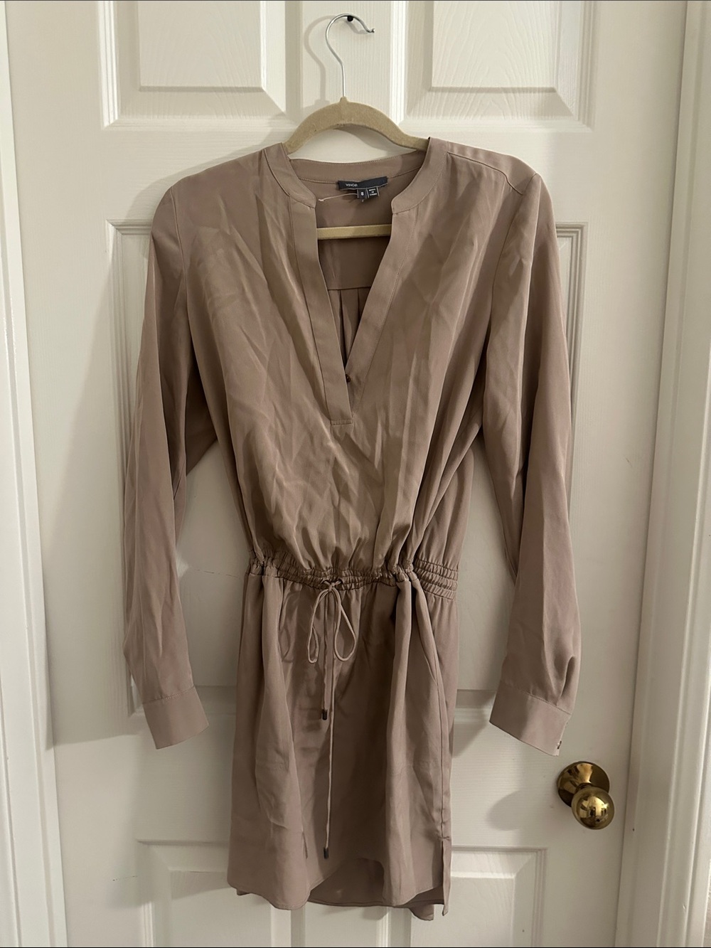 Vince Taupe V-Neck dress